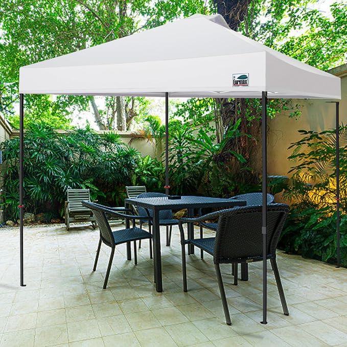 Eurmax USA NOMATTER ONE-Person Open&Close 10x10ft Pop Up Canopy Tent，Portable Shelter Canopy for Outdoor Events，Instant Canopies, Temporary Sunshade,Bonus 4 Sand Bags(Forest Green)