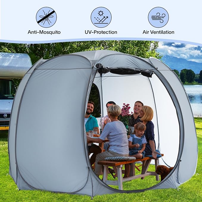 Alvantor® Pop Up Screen Tent House Room Instant Outdoor Camping Canopy Sun Shelter Gazebo for Patio, Backyard & Deck, Privacy Tent(2-10 People, 8'x8' 10'x10' 12'x12')