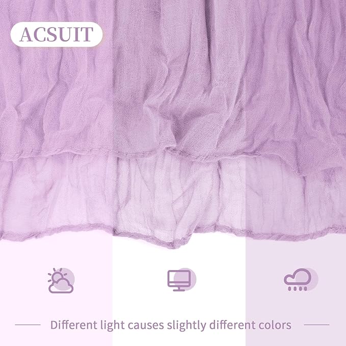 16 Pack Lavender Cheesecloth Table Runner 20 x 120 inch Gauze Table Runners 10 FT Long,Semi Sheer Boho Cheese Cloth Fabric Table Runner Bulk for Wedding,Party,Baby Shower,Bridal Shower Decoration