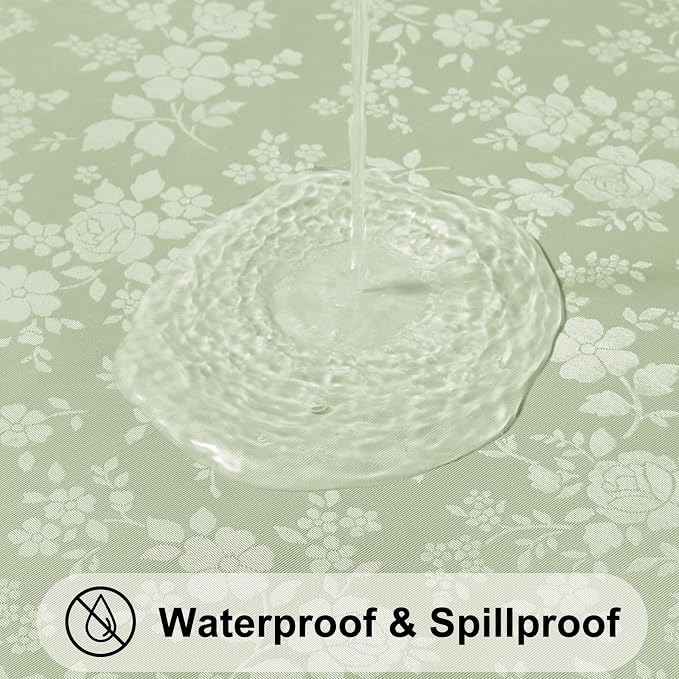 Smiry Rectangle Table Cloth, Waterproof Heavy Duty Vinyl Tablecloths, Wipeable Washable Table Cover for Kitchen and Dining Room (Grass Green, 60" X 84")