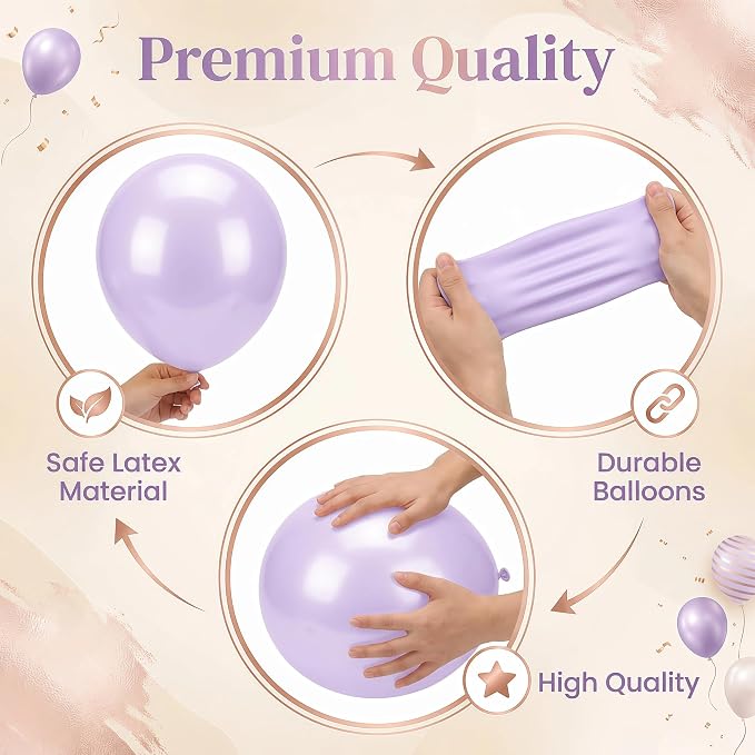 Balloon Column Kit Set of 2,Anti-Tip Sand-Fill Base Balloon Tower Stand with 10" 26pc pink purple Balloons,Height Adjustable for Easter Birthday Wedding Bridal Party Decorations Graduation