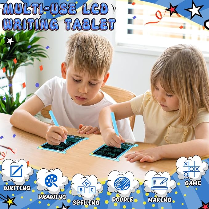 Nezyo 12 Pack Comics Party Favors Mini LCD Writing Tablet for Kids 4.6 Inch Doodle Board Drawing Tablet Erasable Reusable Electronic Drawing Pads for Comics Party Decor Birthday Supplies