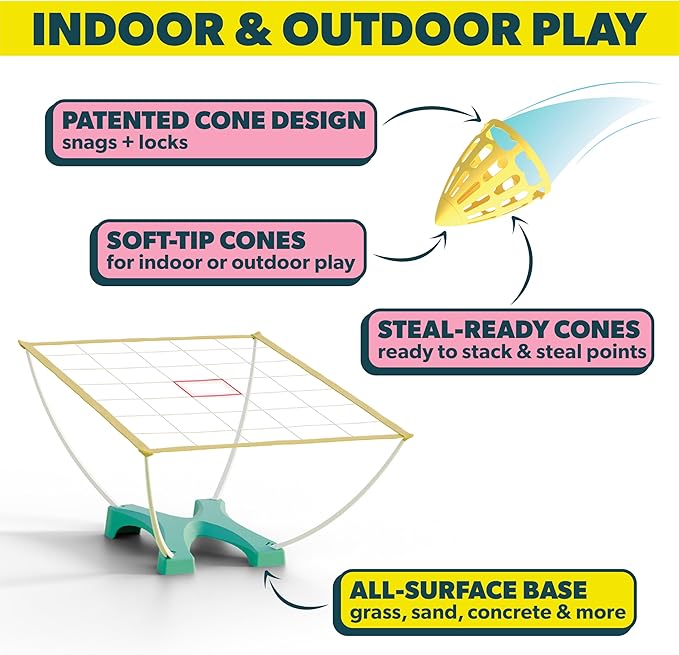 The Original Cone Toss Outdoor Target Tossing Outdoor Game | A New Twist on Cornhole and Bean Bag Toss Games | Perfect for Family, Friends, BBQs, & Tailgates | Fun for all Ages, 8 and Up