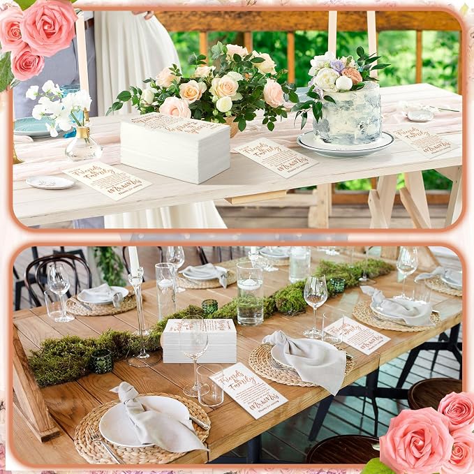 200 Pcs Wedding Napkins Mr & Mrs Dinner Napkins for Reception Disposable Decorative Towels for Wedding Shower Banquet Rehearsal Dinner Decor (Rose Gold)