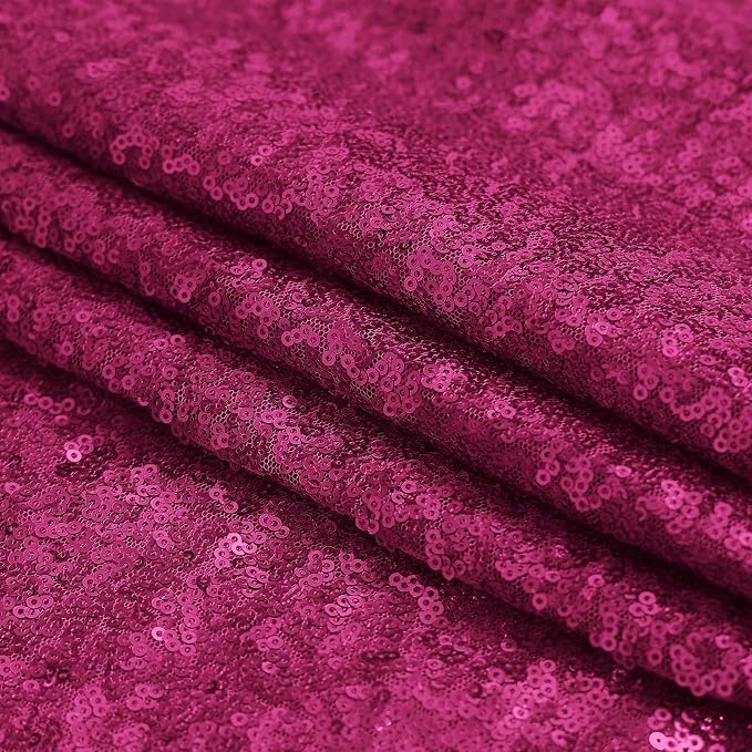 Sugargirl Fuchsia Sequin Backdrop Curtain 2 Panels 2FTx8FT Glitter Fuchsia Background Drapes Sparkle Photography Backdrop for Party Wedding Birthday Wall Decoration