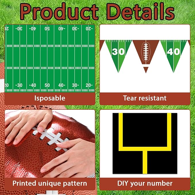 Halloween Trunk or Treat Car Decoration Kit Football Decor Sport Theme Football Party Supply Halloween Car Outdoor Decor for Church Cars Archway Garage Door Haunted House Decoration