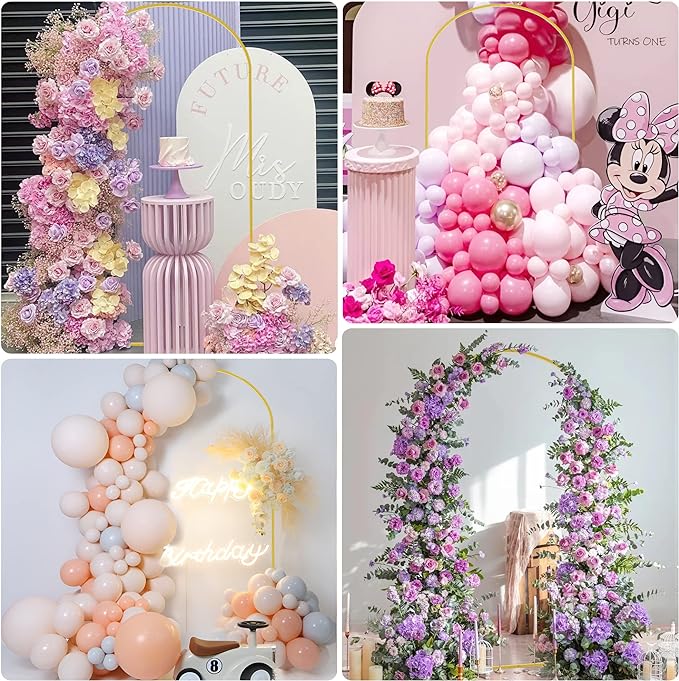 Wokceer 7.2 FT Wedding Arch Backdrop Stand and Arch Cover Metal Arch Stand with Arch Stand Cover for Birthday Party Wedding Ceremony Bridal Baby Shower Event Decor