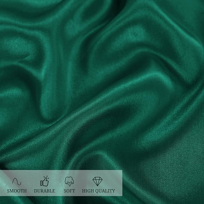 12 Pack 120 Inch Round Tablecloth, Hunter Green Satin Fabric Table Cloth for Round Tables, Wrinkle Resistant Washable TableCover Bright Silk TableClothes for Wedding Party Dining Tables Banquet