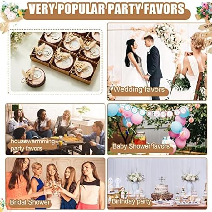 24 Pcs Wedding Candle Holders - Bridal Shower Favors, Rustic Souvenirs for Guest Gifts, Party Decorations