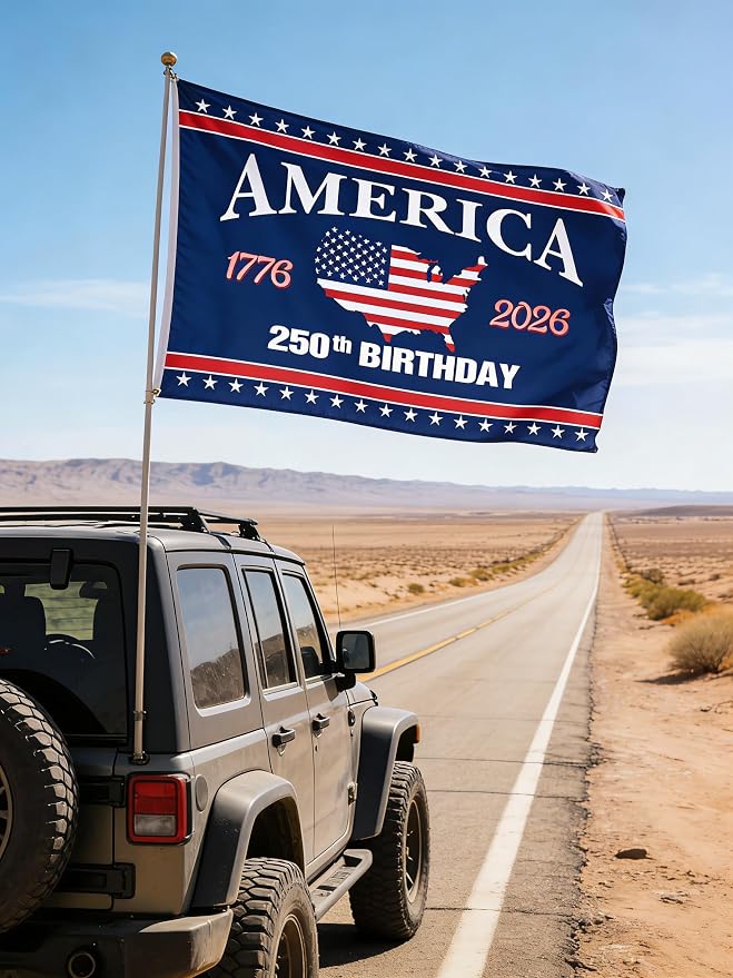 250 Anniversary USA Flag - 3x5 Ft Double Sided 3 Layers Patriotic Flags - 4th of July Decorations Independence Day American 250th Anniversary Flag for Indoor Outdoor Decoration