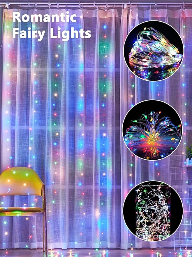 3 Pack Fairy Lights Battery Operated with Remote Twinkle Lights Multicolor | Each 80 LED 26FT, Waterproof Wire, 8 Modes, Memory, Timer, Christmas String Lights for Wreath Windows Wedding House DIY Decor