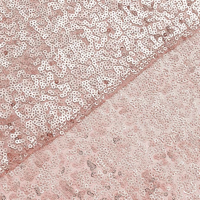 Sugargirl Rose Gold Sequin Backdrop Curtain 6 Panels 2FTx8FT Glitter Rose Gold Background Drapes Sparkle Photography Backdrop for Party Wedding Birthday Wall Decoration