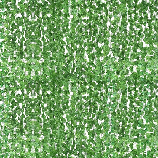 48 Packs Fake Vines Wall Decor Fake Ivy Leaves Artificial Ivy Garland Greenery Hanging Plants for Wall Backdrop Dorm Room Kitchen Office Wedding Party Decoration