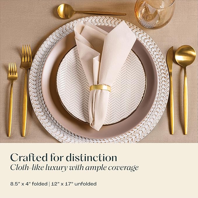 200-Pack Disposable Linen-Feel Luminous Orange Napkins, 12" x 17" Cloth-Like Paper Dinner Napkins For Wedding, Bathroom, Party Or Event