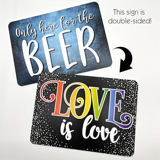 Plastic Photo Booth Props - Set of 5 Signs / 10 Phrases - Wedding Mix