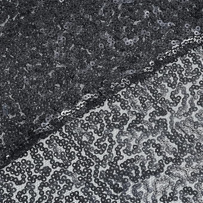 Sugargirl Black Sequin Backdrop Curtain 4FTx8FT Glitter Black Background Drapes Sparkle Photography Backdrop for Party Wedding Birthday Wall Decoration(2 Panels)