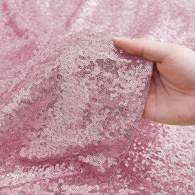 Sugargirl Pink Sequin Backdrop Curtain 4FTx8FT Glitter Pink Background Drapes Sparkle Photography Backdrop for Party Wedding Birthday Wall Decoration(1 Panel)