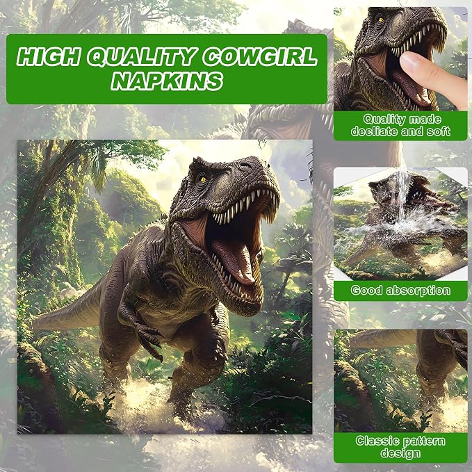 120PCS Dinosaur Party Birthday Supplies for Boys Kids Dino World Themed Tableware Set Dinosaur Park Party Decorations Tableware Set Plates Napkin Cups Set for 20 Guests