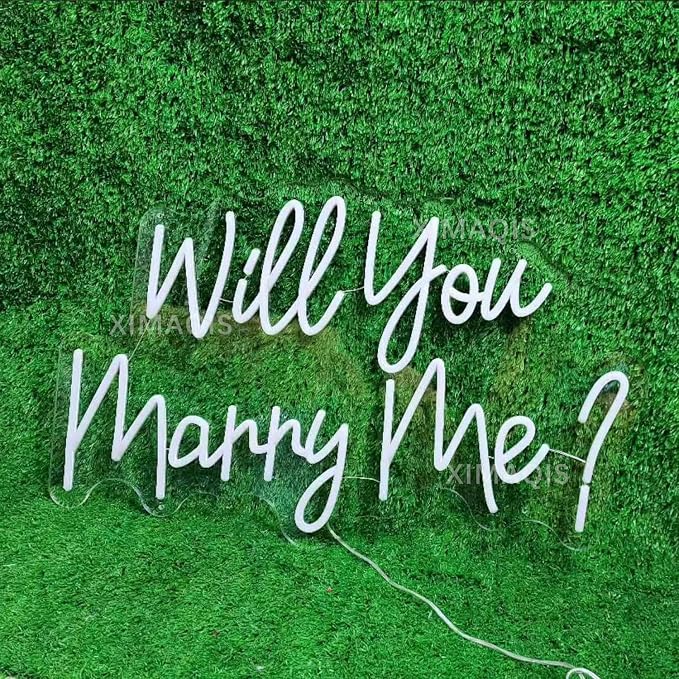 XIMAQIS-Will You Marry Me Neon Sign -Size:25inch- Custom Neon Light Sign Wedding Led Neon Light Wedding Party Decor Wedding Backdrop Wall Decor Wedding Gift For Her Neon Art.