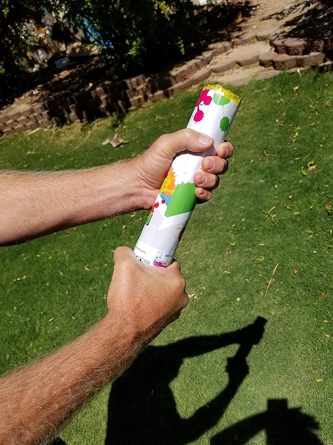 Adventure Awaits! - BABY GENDER REVEAL & FOR OTHER FESTIVALS - Color Dispenser 6-Pack Hand Held Air Filled Party Popper - Also For Color Run Festival Product - Choice of 4 color combo's (Multi Colors)