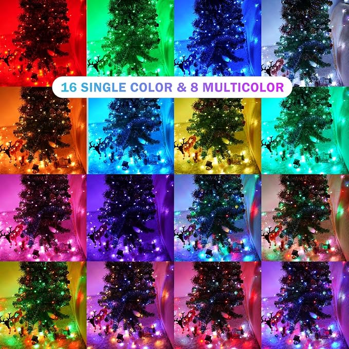 OMIKA 80ft Fairy Lights Plug in with Remote, 24 Colors 196 Modes Color Changing String Lights Dimmable, 240 LED Twinkle Lights with Timer for Outdoor Party Bedroom Indoor Christmas Halloween Décor
