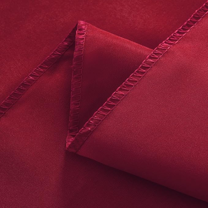 2-Pack 60x120 inch Burgundy Table Cloths, Solid Stain and Wrinkle Resistant Oblong Tablecloth, Premium Plain Weave Polyester Fabric Rectangle Table Linen Covers for Hotel, Wedding
