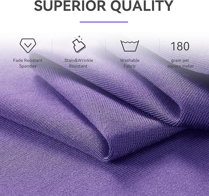 Outpain Deep Purple Spandex Table Clothes for 6 Foot Rectangle Tables-6Pack 6FT Spandex Fitted Table Cover, Wrinkle Free Tablecloths with Skirt for Parties, Wedding, Birthday, Banquet, Festival