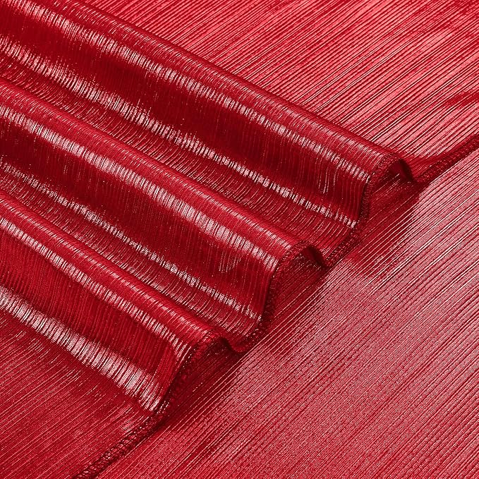 Red Sequin Backdrop Curtains - 4.8ftx10ft Photography Backdrops with Non-Shedding Glitter Wrinkle-Free Stage Drapes for Wedding Valentines Christmas Studio Shoots (2 Panels)