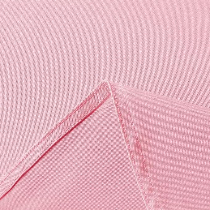 sancua Round Tablecloth - 120 Inch - Water Resistant Spill Proof Washable Polyester Table Cloth Decorative Fabric Table Cover for Dining Tables, Buffet Parties and Camping, Pink