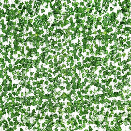 CEWOR 60 Pack 396ft Fake Vines with Leaves for Bedroom Artificial Ivy Garland Fake Ivy Leaves Artificial Greenery Garlands Hanging Vines for Room Decor Wedding Wall Indoor Outdoor Decoration