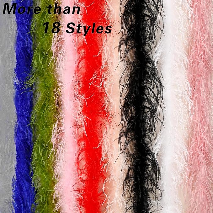 Soarer Green Ostrich Feather Boa - 2Yards 1Ply Long Boas for Party,Home Decor,DIY Craft Sewing(Lime Green)