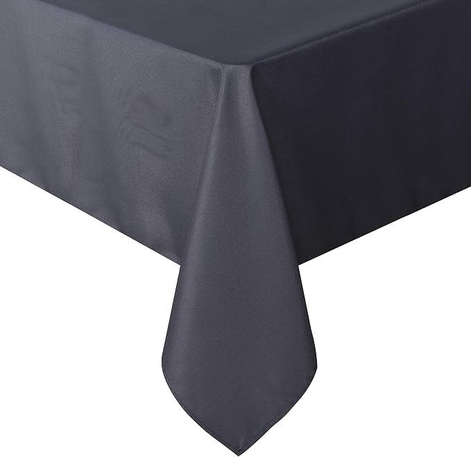 sancua Rectangle Tablecloth - 70 x 108 Inch - Stain and Wrinkle Resistant Washable Polyester Table Cloth, Decorative Fabric Table Cover for Dining Tables, Buffet Parties and Camping, Grey