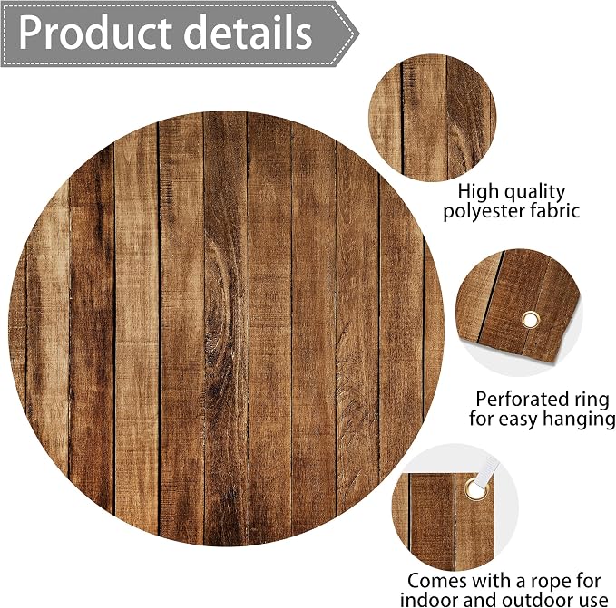 10x10 FT Wood Backdrop for Photography Rustic Brown Wooden Board Background Decoration Large Floor Wall Photo Booth Birthday Party Banner Holiday Celebration Event Anniversary Supplies