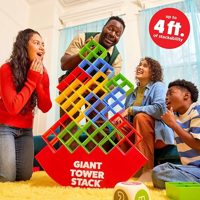 Giant Tower Stack by Relatable - Nappa Award 2026 Winner, The Jumbo Block Game Where You Balance Building Blocks - Ultimate Outdoor Games, Yard Games for Adults & Family Games Challenge, Ages 8+