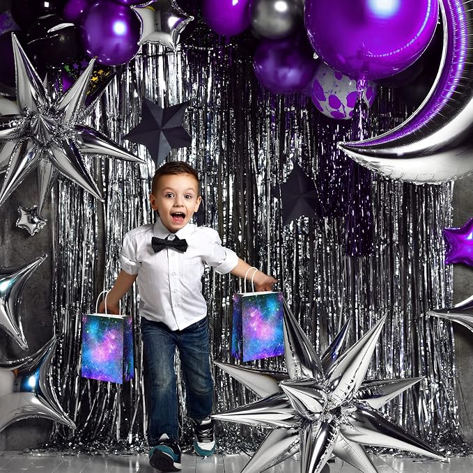 Containlol 32 Pcs Galaxy Party Bags Outer Space Party Gift Bags Goody Candy Boxes for Solar System Planet Birthday Baby Shower Supplies
