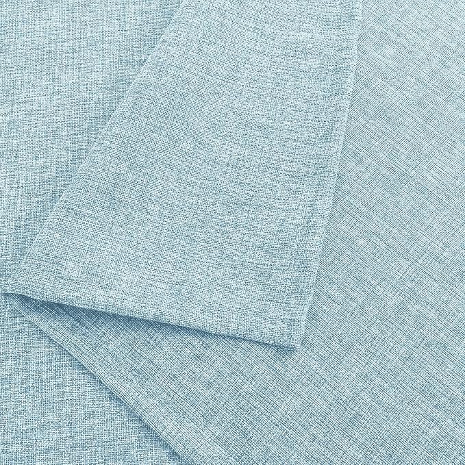 Hiasan 2 Pack Faux Linen Rectangle Tablecloth - Wrinkle and Stain Resistant Washable Table Cloth for Kitchen Dining Room Holiday Table Cover for Party Dinner, Lux Slate Blue, 70 x 140 Inch