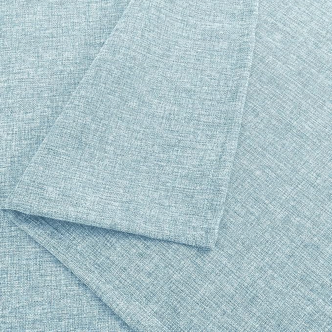 Hiasan Faux Linen Rectangle Tablecloth - Wrinkle and Stain Resistant Washable Table Cloth for Kitchen Dining Room Holiday Table Cover for Dinner, Lux Slate Blue, 90 x 156 Inch