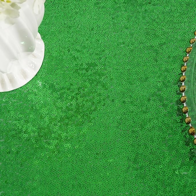 Juya Delight Green Sequin Tablecloth Rectangular‌ 50" x 80" Sparkly Glitter Table Cloth for Wedding Birthday Party Festival Ceremony Halloween Cake Dessert Table Decoration