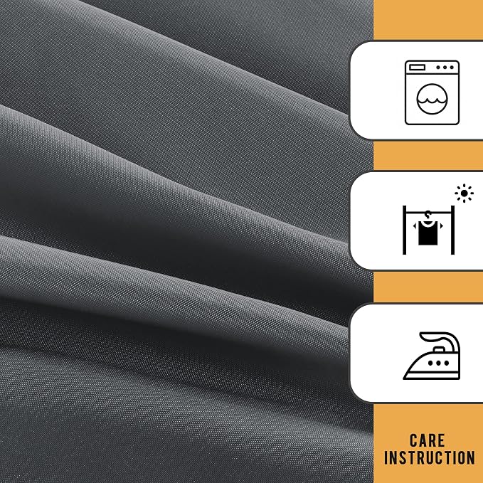 Obstal 2 Pack Table Clothes for 6 Foot Rectangle Tables - Water Resistant Washable Fabric Polyester Rectangle Table Cover Protector for Wedding, Banquet and Trade Shows, 72L x 30W Inches, Dark Grey