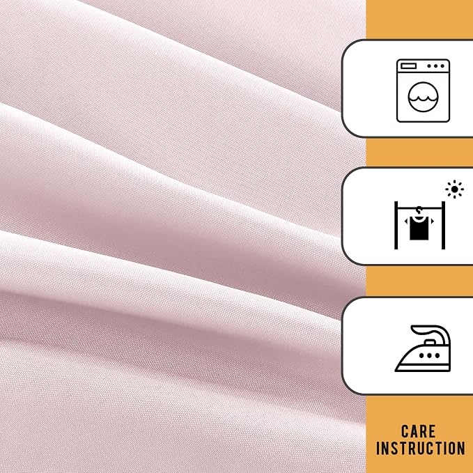 Obstal 2 Pack 4ft Tablecloths for Rectangle Tables - Water Resistant Washable Fabric Polyester Rectangle Table Cover Protector for Wedding, Banquet and Trade Shows, 48" L x 24" W x 30" H, Dusty Pink