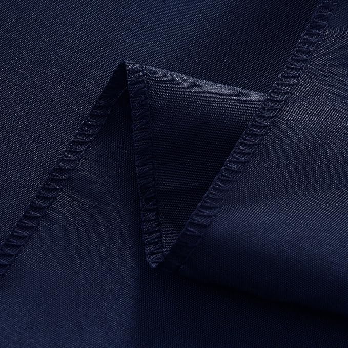 6-Pack 60x102 inch Navy Blue Table Cloths, Solid Stain and Wrinkle Resistant Oblong Tablecloth, Premium Plain Weave Polyester Fabric Rectangle Table Linen Covers for Hotel, Wedding