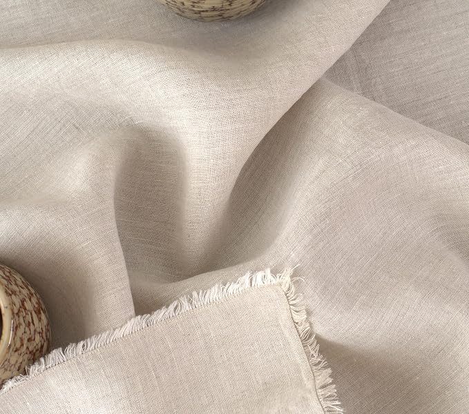 100% Pure Linen Tablecloths for Rectangle Tables with Fringe, 55x90 Inch Linen Table Cloth for Wedding, Party, Easter,Thanksgiving, Christmas Indoor,Outdoor Machine Washable