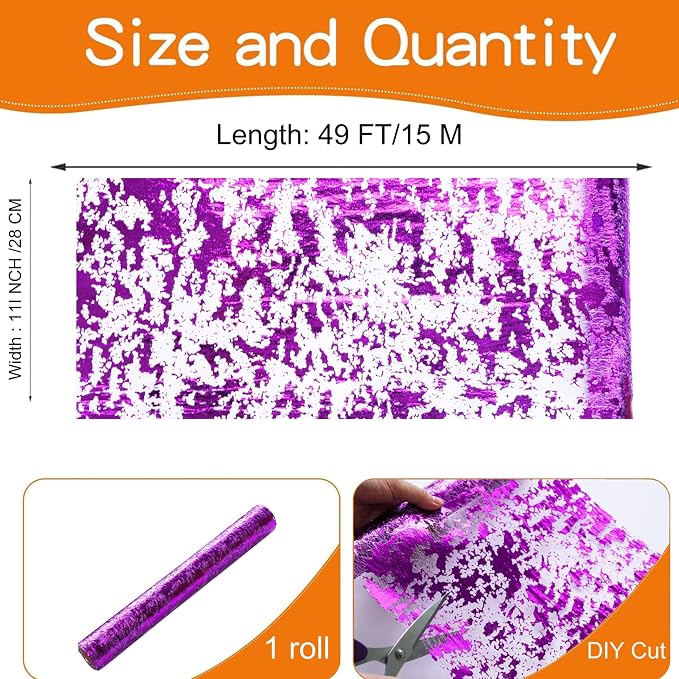 Snowkingdom Purple Table Runner, Sequin Glitter Foil Metallic Thin Mesh Runners Roll 11 Inch x 49 Feet, Fit for Romantic Wedding Bridal Shower Birthday Anniversary, Purple Party Table Decorations