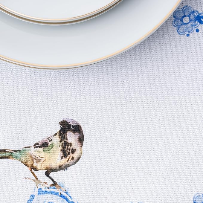 Maison d' Hermine Table Cloth Round Table 100% Cotton 63 Round Inches Tablecloth Reusable Decorative for Dining Kitchen Room Farmhouse Party Home Hotel Restaurant Spring Summer - Amsterdam Canals