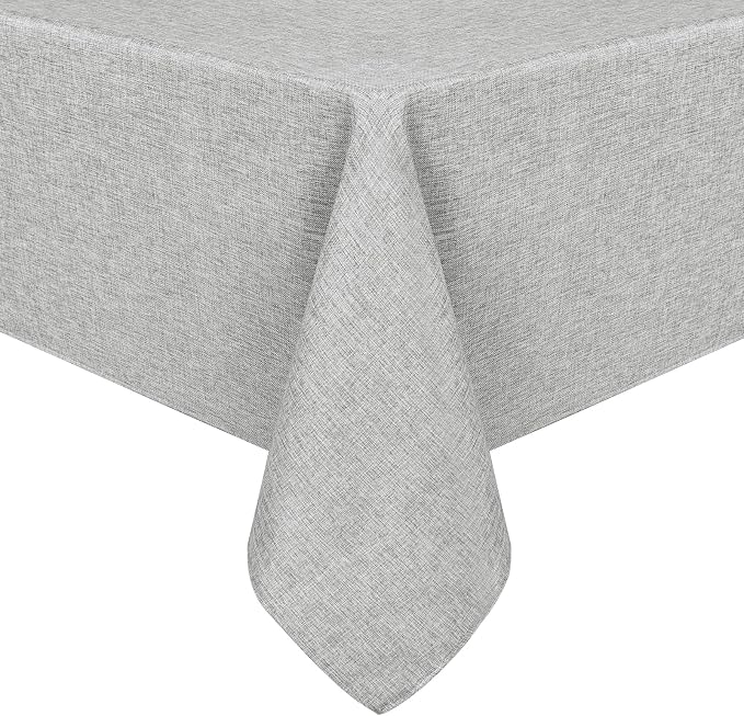 Hiasan Faux Linen Square Tablecloth - Wrinkle and Stain Resistant Washable Table Cloth for Kitchen Dining Room Holiday Table Cover for Dinner, Light Grey, 30 x 30 Inch