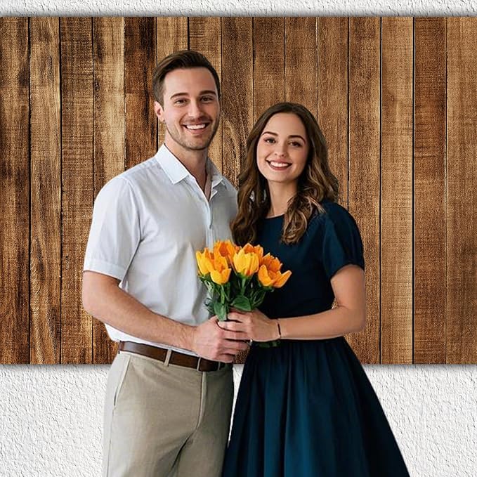 10x8 ft Wood Backdrop for Photography Rustic Brown Wooden Board Background Decoration Large Floor Wall Photo Booth Birthday Party Banner Holiday Celebration Event Anniversary Supplies