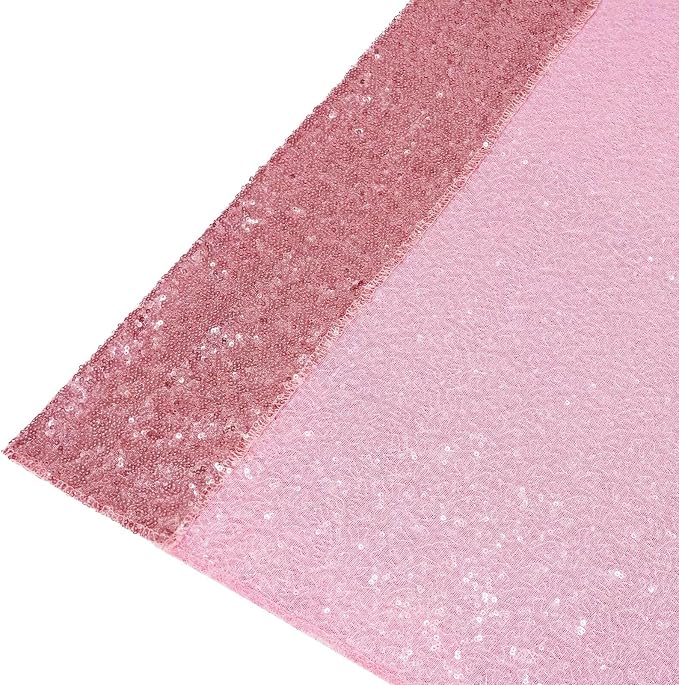 Eternal Beauty Sequin Backdrop Curtains, 2x8 Ft-2 Panels Fuchsia Pink Back Drop for Mother's Day Shimmer Photography Party Wedding Birthday Decor