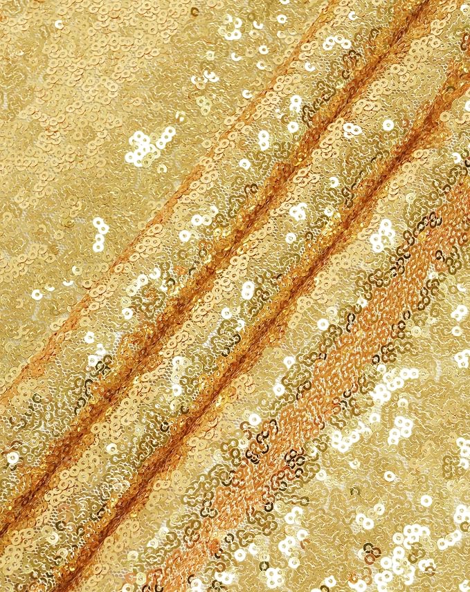 Eternal Beauty Gold Tablecloth, 90x156 Inch Sequin Rectangle Table Cover for Valentines Cake Dessert Exhibition Party Birthday Events