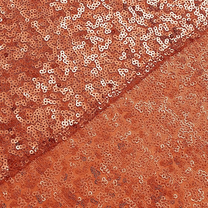 Sugargirl Orange Sequin Backdrop Curtain 6 Panels 2FTx8FT Glitter Orange Background Drapes Sparkle Photography Backdrop for Party Wedding Birthday Wall Decoration