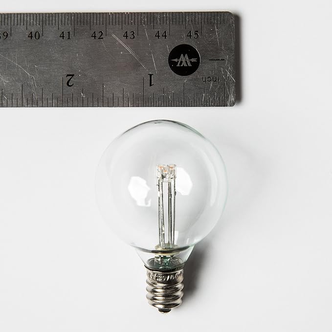 Hometown Evolution, Inc. Box of 25 G40 LED Diode Clear 1.6 Inch .6 Watt C7 Base Replacement Bulbs